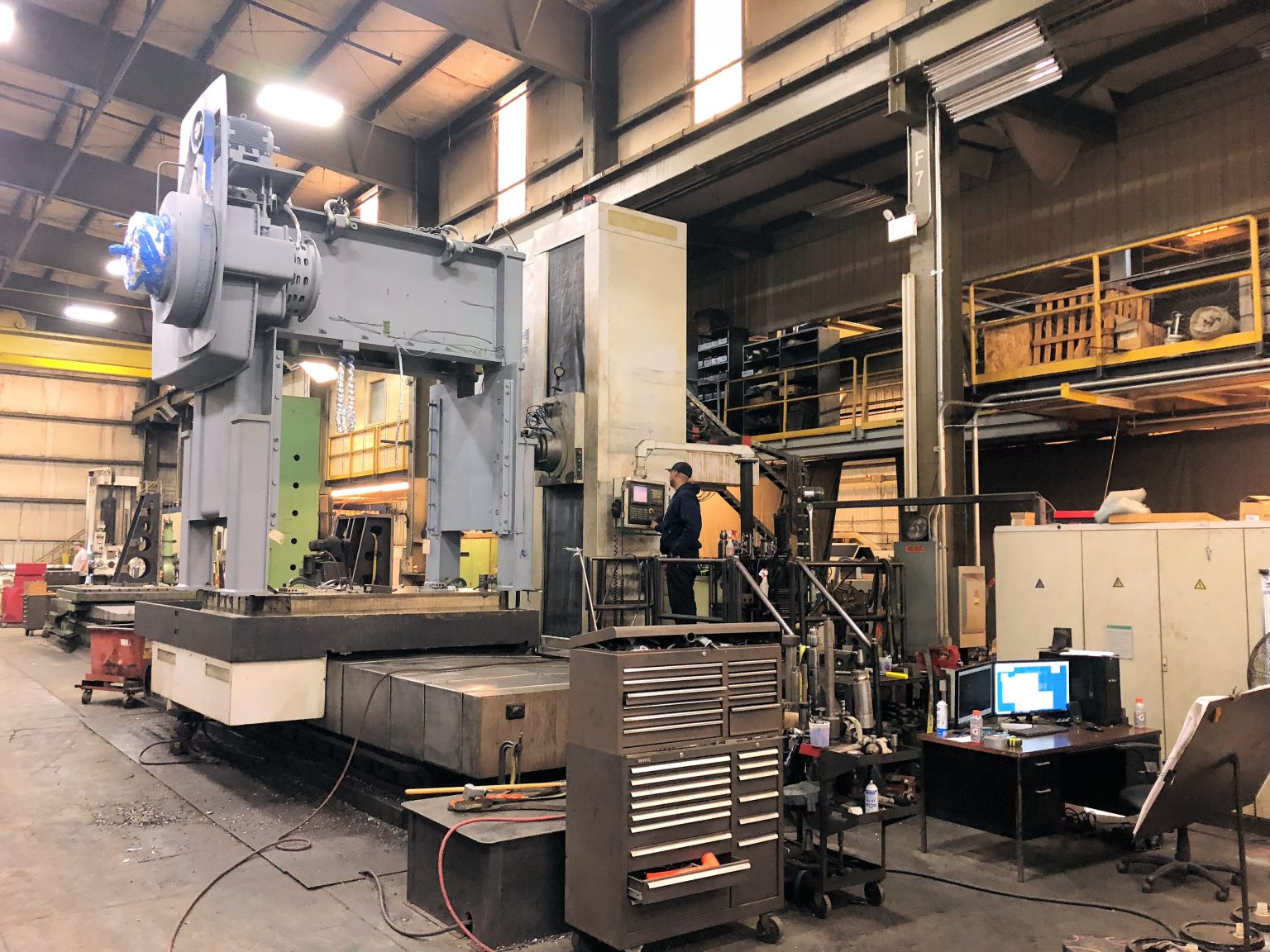 Machining Sizable Press Frame on CNC Boring Mill Columbia Machine Works