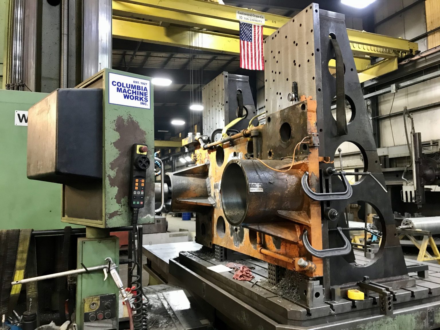 Repairing an Ejector Plate for a Die Casting Machine Columbia Machine