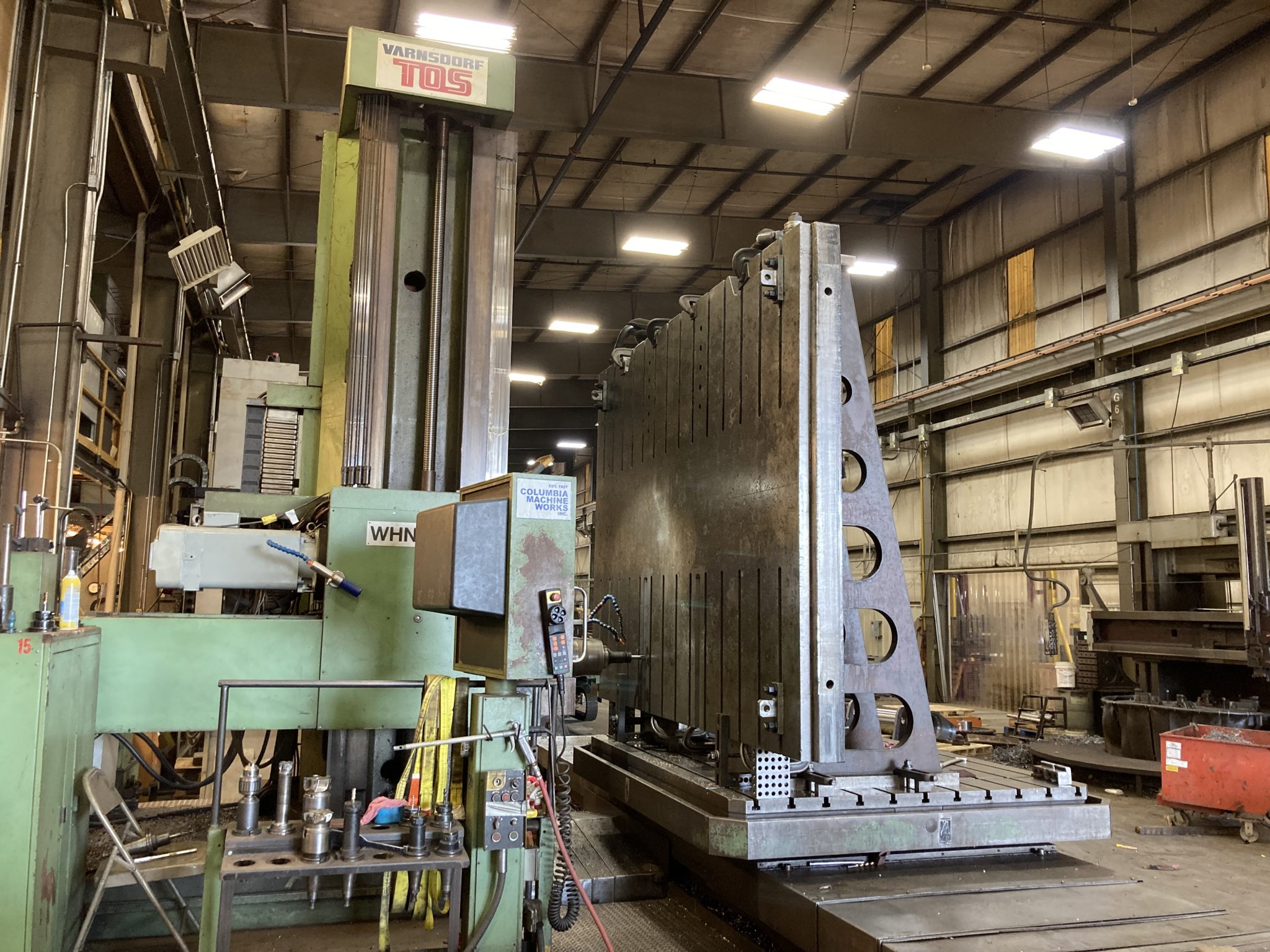 Machining Bolster Plate for Stamping Press on a CNC Horizontal Boring